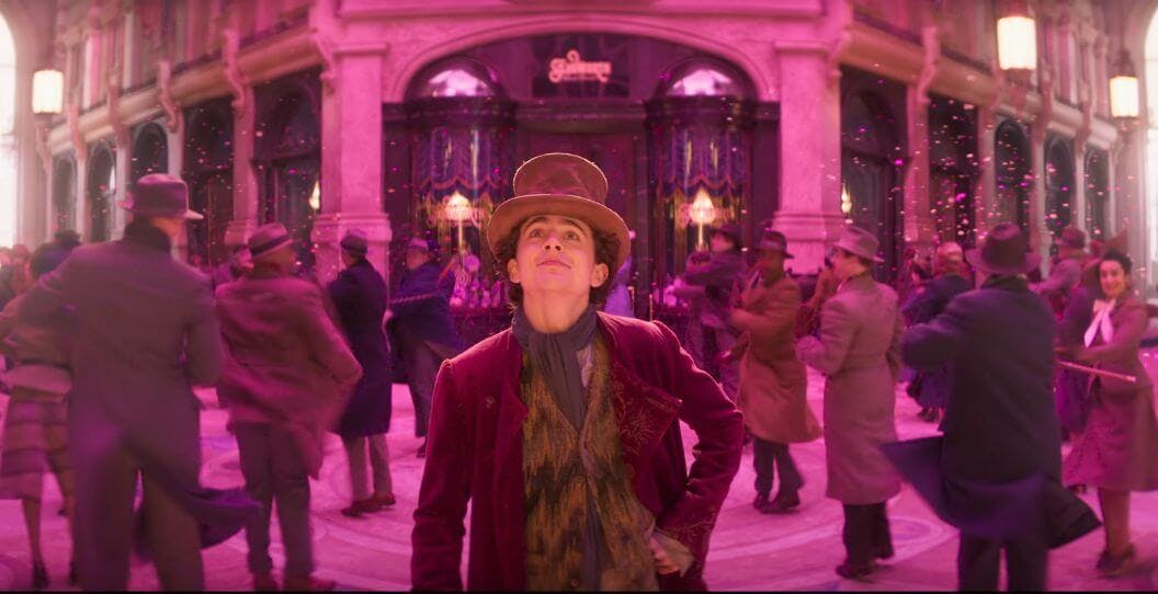 Timothée Chalamet como Willy Wonka (Foto: Reprodução)